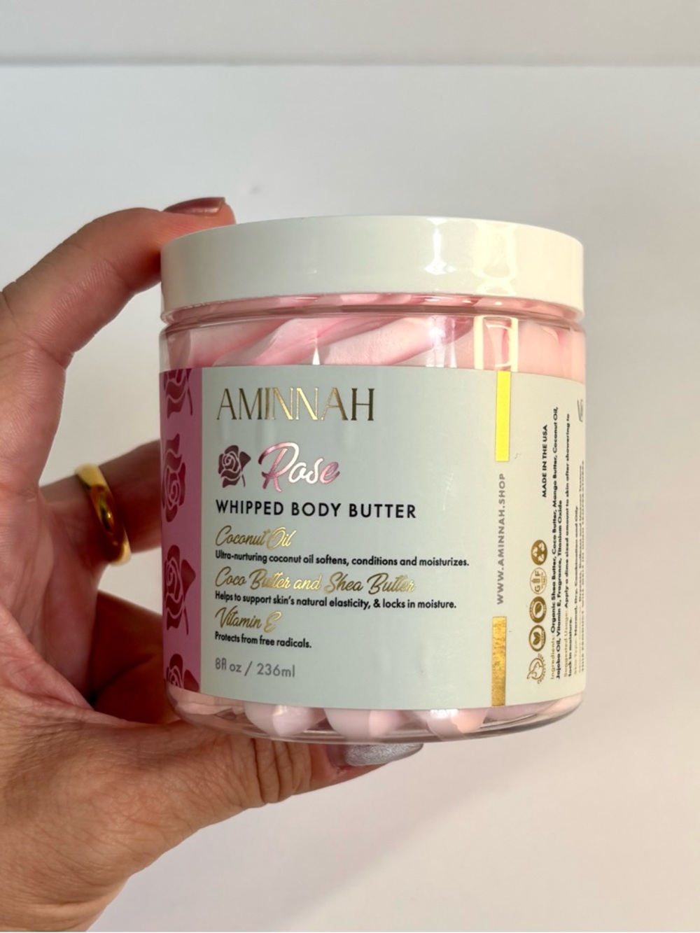 Aminnah Rose Whipped Body Butter (8 fl oz)